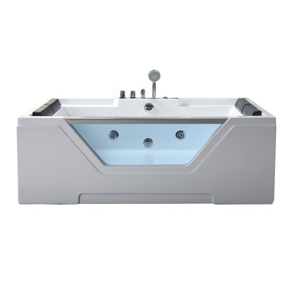 Jetted tub white 67 X 47 panoramic glass 8 jets – Amber