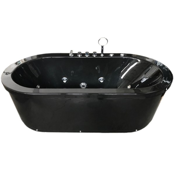 Freestanding Whirlpool Tub 73 X 37 black double pump – Berry
