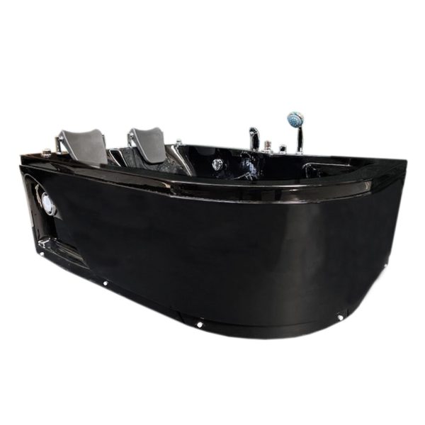 Whirlpool Bathtub black 67 x 45 with Heater 15 jets – Black Tulip