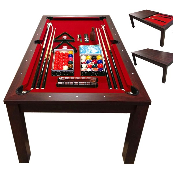 Billiard Table 7 FT red convertible into a Table – Estia