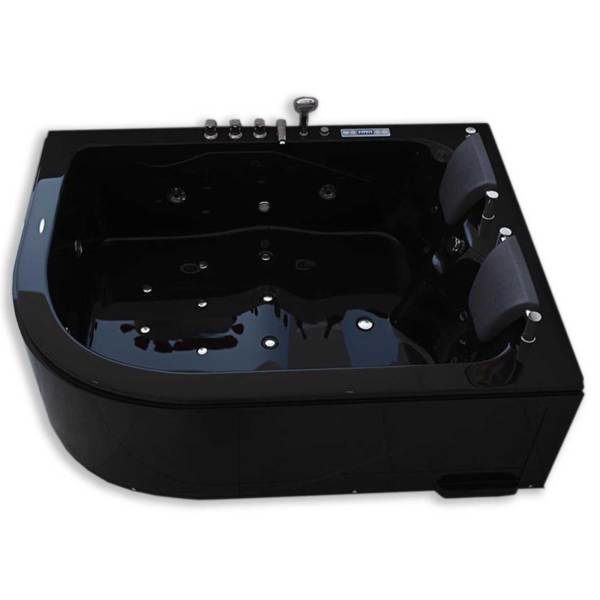 Whirlpool Tub black 71 x 47 double pump with Heater – Nerine