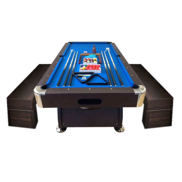 Pool Table 8FT blue Full Accessories with Benches – Viper Blue