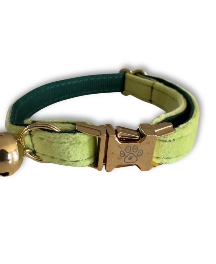 Velvet Cat Collar and Bowtie Set - Fresh Lime Green